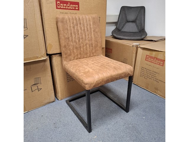 7x eetkamerstoel cognac - afbeelding 1 van  5