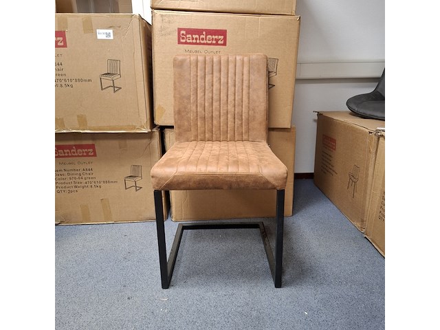 7x eetkamerstoel cognac - afbeelding 2 van  5