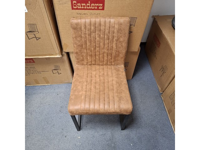 7x eetkamerstoel cognac - afbeelding 3 van  5