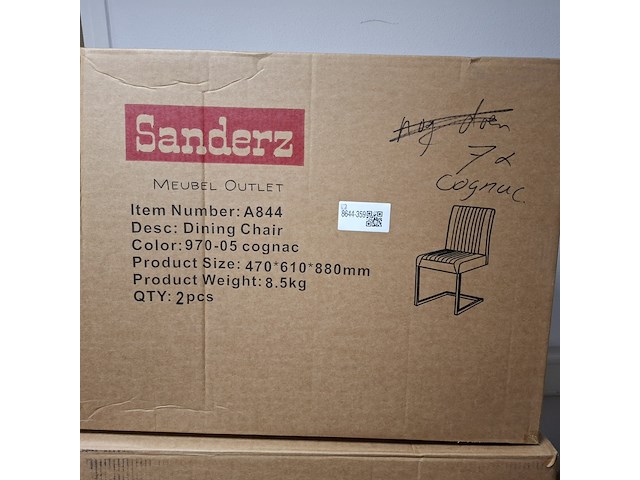 7x eetkamerstoel cognac - afbeelding 5 van  5