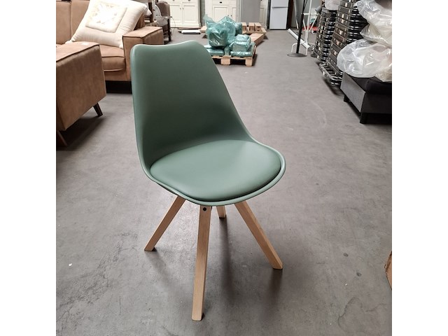 7x eetkamerstoel klarup, 6x zwart, 1x groen - afbeelding 4 van  7