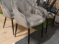 7x eetkamerstoel met armleuning grijs - afbeelding 1 van  6