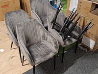 7x eetkamerstoel met armleuning grijs - afbeelding 4 van  6