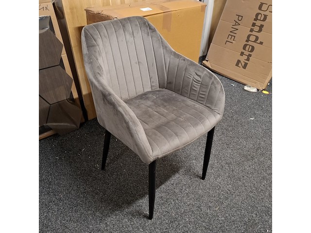 7x eetkamerstoel met armleuning grijs - afbeelding 5 van  6