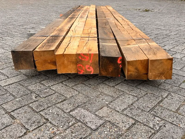 7x eiken balken fijnbezaagd, 150x150mm, lengte 500cm - afbeelding 3 van  3
