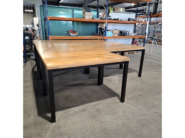 7x eiken horeca/ kantine tafels - afbeelding 1 van  8