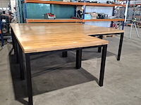 7x eiken horeca/ kantine tafels - afbeelding 1 van  8