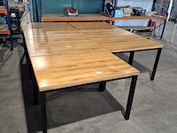 7x eiken horeca/ kantine tafels - afbeelding 2 van  8