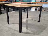 7x eiken horeca/ kantine tafels - afbeelding 3 van  8