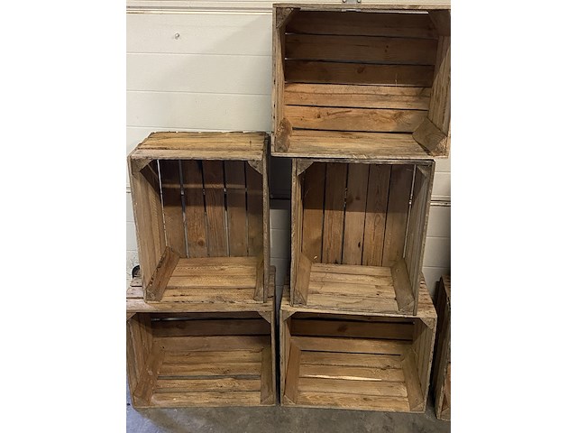 7x houten kist (stapelbaar) - afbeelding 2 van  3