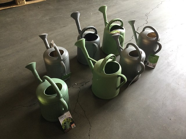 7x kunststof gieters, groen/grijs - afbeelding 2 van  3