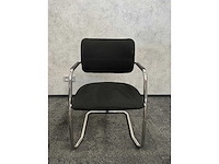 7x nestelbare vergaderstoel zwart-chroom - afbeelding 1 van  4