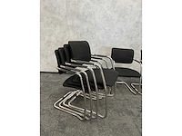 7x nestelbare vergaderstoel zwart-chroom - afbeelding 4 van  4