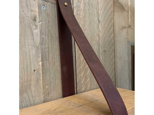 (7x) set leren plankdragers - vintaged used aubergine - 85x4 cm - afbeelding 1 van  1