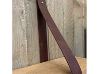 (7x) set leren plankdragers - vintaged used aubergine - 85x4 cm - afbeelding 1 van  1