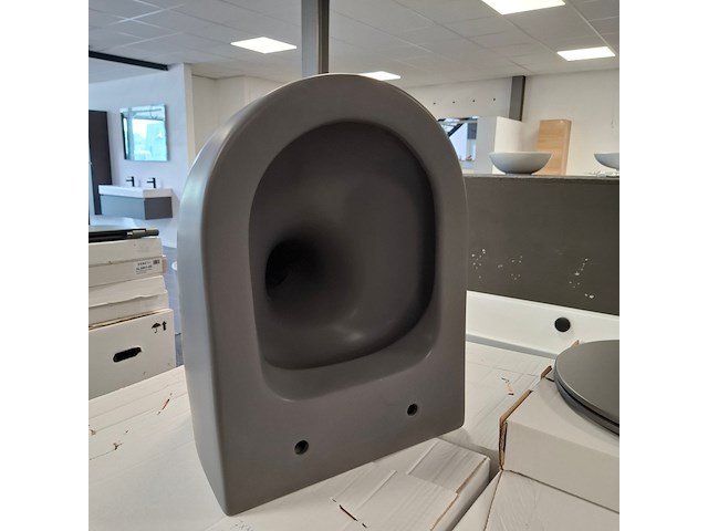 7x wandcloset met zitting en deksel xenz, gio, antraciet mat - afbeelding 1 van  7