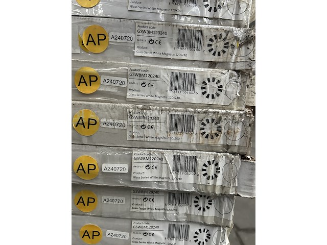 7x whiteboard van glas 120x240 cm sam creative, gswbm120240 glass series white magnetic - afbeelding 6 van  6