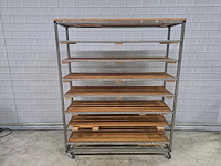 8 delige rvs/hout afkoelwagen - afbeelding 1 van  4