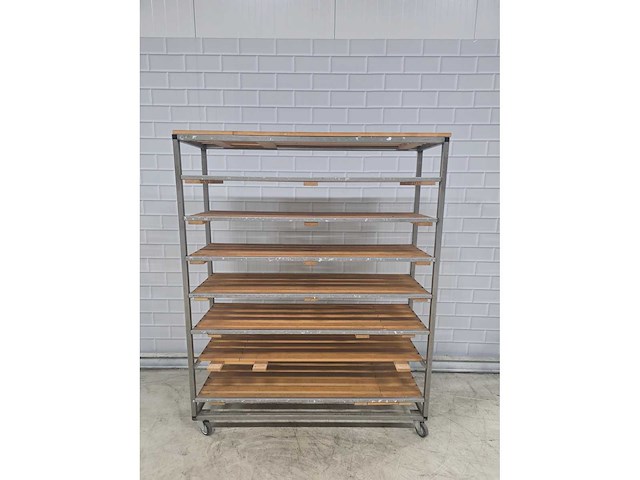 8 delige rvs/hout afkoelwagen - afbeelding 2 van  4