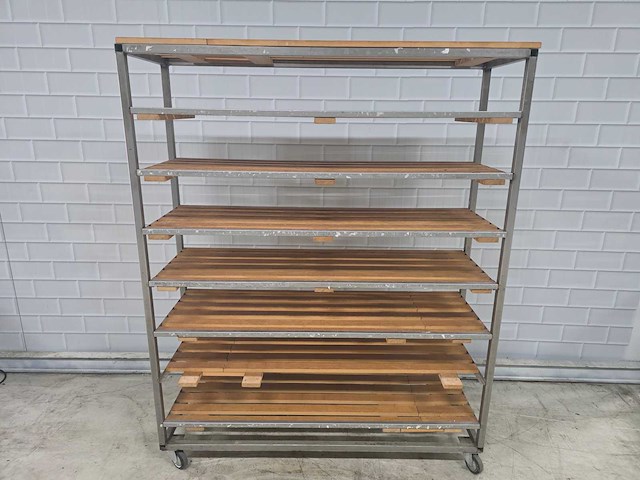 8 delige rvs/hout afkoelwagen - afbeelding 3 van  4