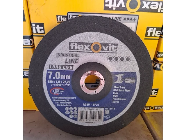 8 doos a 10 stuks afbraamschijf flexovit, 180x7,0x22,23 - afbeelding 2 van  4