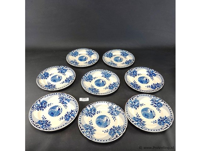 8 societé ceramique maestricht decor peacock borden - afbeelding 2 van  5
