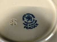 8 societé ceramique maestricht decor peacock borden - afbeelding 4 van  5