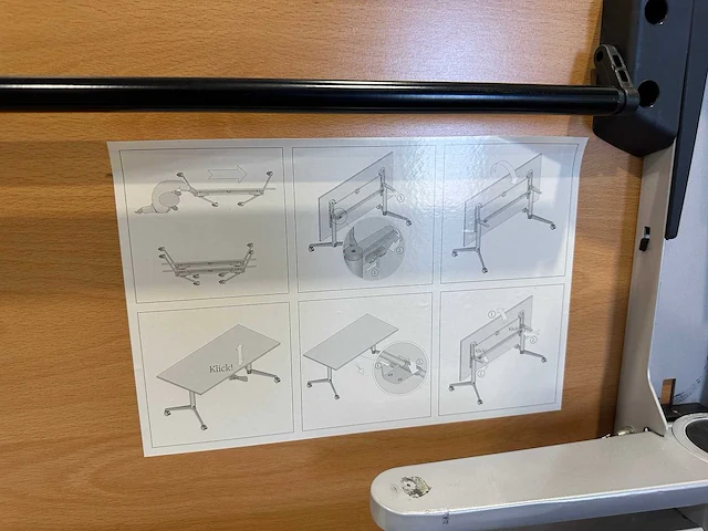 8 verrijdbare inklapbare bureau tafels - afbeelding 4 van  4