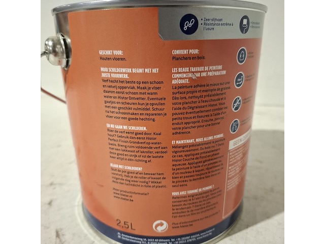 8 x 2.5l houten vloerverf histor, wit - afbeelding 3 van  5