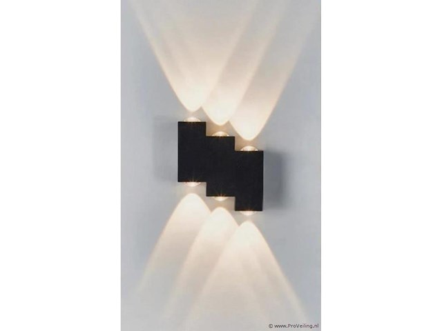 8 x bidirectionele led wandlamp – 6w – 3500k warm wit – ip54 – sw-45-3 - afbeelding 1 van  4