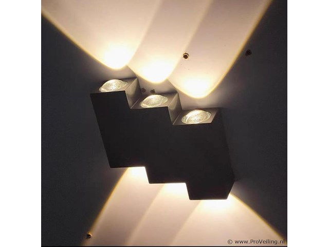 8 x bidirectionele led wandlamp – 6w – 3500k warm wit – ip54 – sw-45-3 - afbeelding 4 van  4