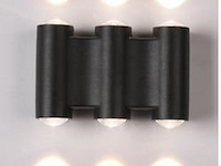 8 x bidirectionele led wandlamp – 6w – 3500k warm wit – ip54 – sw-47-3 - afbeelding 1 van  3