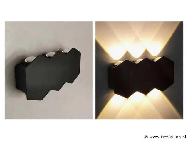 8 x bidirectionele led wandlamp – 6w – 3500k warm wit – ip54 – sw-51-3 - afbeelding 4 van  4