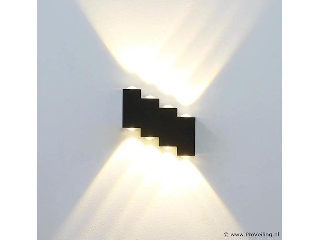 8 x bidirectionele led wandlamp – 8w – 3500k warm wit – ip54 – sw-45-4 - afbeelding 1 van  4