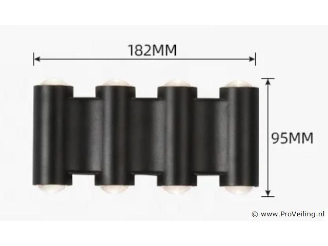 8 x bidirectionele led wandlamp – 8w – 3500k warm wit – ip54 – sw-47-4 - afbeelding 3 van  3
