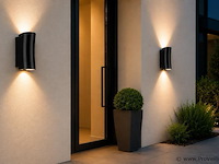 8 x buiten wandlamp up & down – gu10 – zwart – ip44 – safari - afbeelding 1 van  5