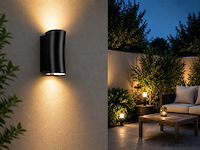 8 x buiten wandlamp up & down – gu10 – zwart – ip44 – safari - afbeelding 3 van  5