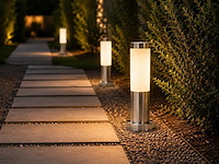 8 x buitenlamp tuinpaal – e27 – chroom – ip44 – 325mm – defne-3 - afbeelding 1 van  5