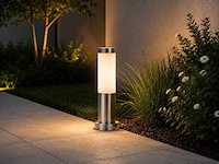 8 x buitenlamp tuinpaal – e27 – chroom – ip44 – 325mm – defne-3 - afbeelding 3 van  5
