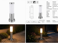 8 x buitenlamp tuinpaal – e27 – chroom – ip44 – 325mm – defne-3 - afbeelding 5 van  5