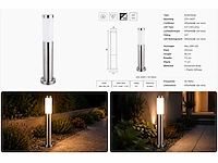 8 x buitenlamp tuinpaal – e27 – chroom – ip44 – 500mm – defne-4 - afbeelding 2 van  15