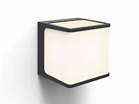 8 x cube opal buiten wandlamp zwart