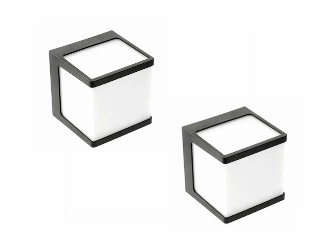 8 x cube opal buiten wandlamp zwart - afbeelding 8 van  8