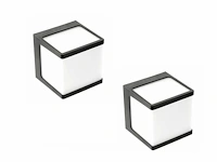 8 x cube opal buiten wandlamp zwart - afbeelding 8 van  8
