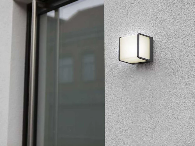 8 x cube opal buiten wandlamp zwart - afbeelding 3 van  8