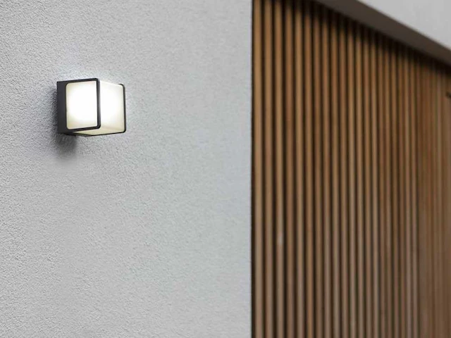 8 x cube opal buiten wandlamp zwart - afbeelding 5 van  8