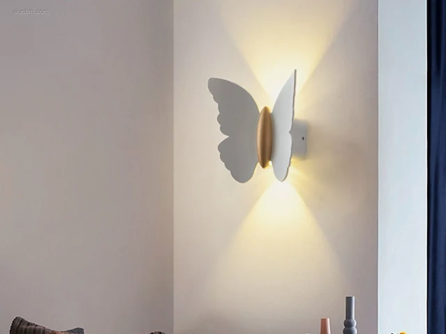 8 x farfala wandlamp wit goud - afbeelding 4 van  6