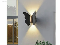 8 x farfala wandlamp zwart goud + wit goud - afbeelding 8 van  10