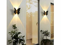 8 x farfala wandlamp zwart goud - afbeelding 6 van  9