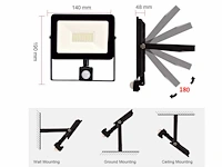 8 x gt ilux 30 watt led breedstraler + pir - afbeelding 3 van  8